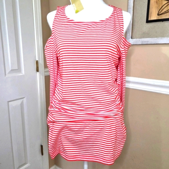 Michael Kors Red and White Striped Top New. - Picture 1 of 12